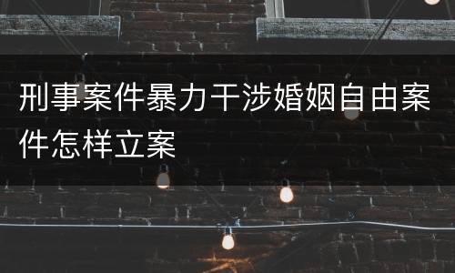 刑事案件暴力干涉婚姻自由案件怎样立案