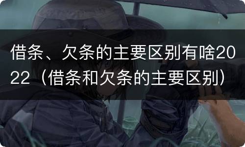 借条、欠条的主要区别有啥2022（借条和欠条的主要区别）