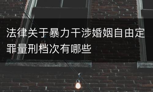 法律关于暴力干涉婚姻自由定罪量刑档次有哪些