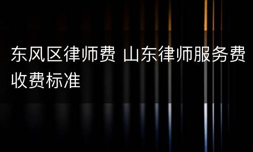 东风区律师费 山东律师服务费收费标准