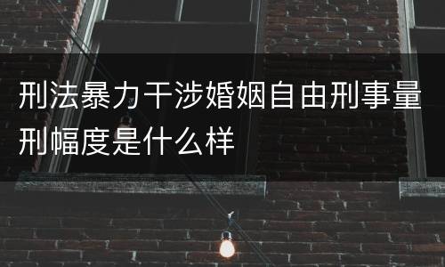 刑法暴力干涉婚姻自由刑事量刑幅度是什么样