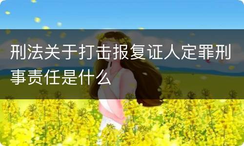 刑法关于打击报复证人定罪刑事责任是什么