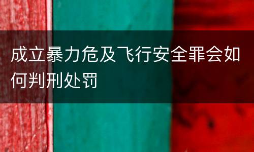 成立暴力危及飞行安全罪会如何判刑处罚