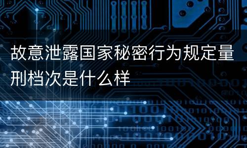 故意泄露国家秘密行为规定量刑档次是什么样
