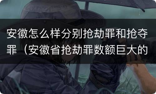 安徽怎么样分别抢劫罪和抢夺罪（安徽省抢劫罪数额巨大的标准）