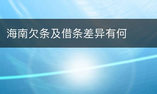 海南欠条及借条差异有何