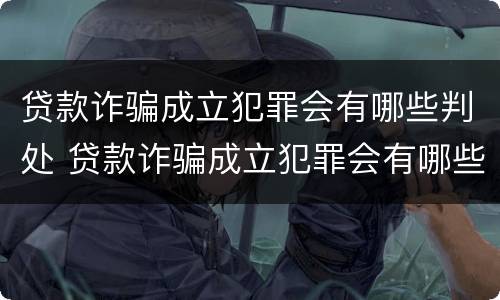 贷款诈骗成立犯罪会有哪些判处 贷款诈骗成立犯罪会有哪些判处呢