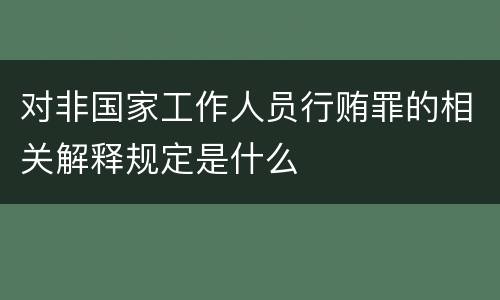 对非国家工作人员行贿罪的相关解释规定是什么