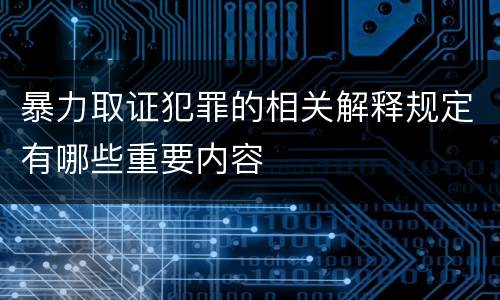 暴力取证犯罪的相关解释规定有哪些重要内容