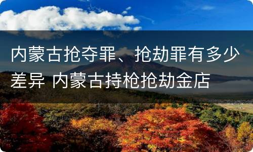 内蒙古抢夺罪、抢劫罪有多少差异 内蒙古持枪抢劫金店