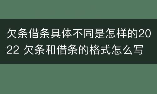 欠条借条具体不同是怎样的2022 欠条和借条的格式怎么写