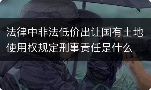 法律中非法低价出让国有土地使用权规定刑事责任是什么