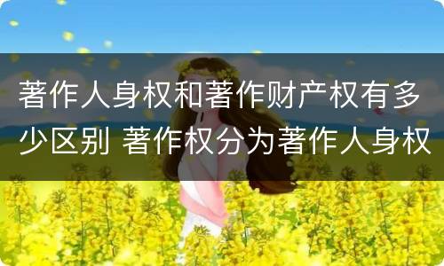 著作人身权和著作财产权有多少区别 著作权分为著作人身权和著作财产权