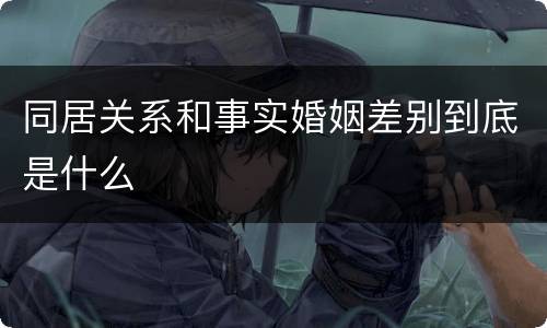 同居关系和事实婚姻差别到底是什么
