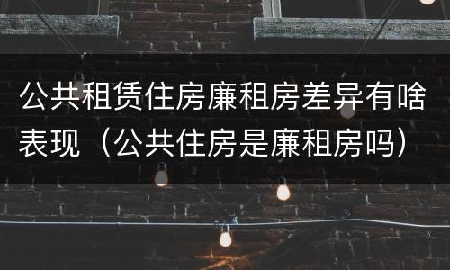 公共租赁住房廉租房差异有啥表现（公共住房是廉租房吗）