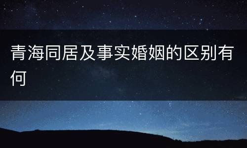 青海同居及事实婚姻的区别有何