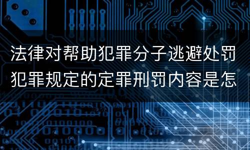 法律对帮助犯罪分子逃避处罚犯罪规定的定罪刑罚内容是怎样的