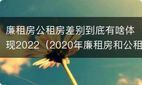 廉租房公租房差别到底有啥体现2022（2020年廉租房和公租房的区别）