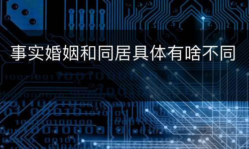 事实婚姻和同居具体有啥不同