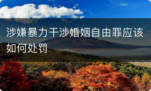 涉嫌暴力干涉婚姻自由罪应该如何处罚