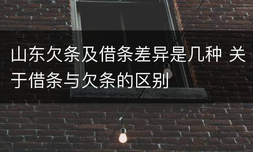 山东欠条及借条差异是几种 关于借条与欠条的区别