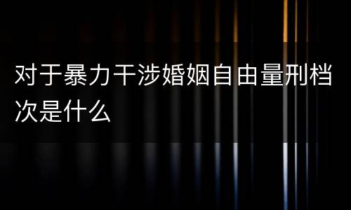 对于暴力干涉婚姻自由量刑档次是什么