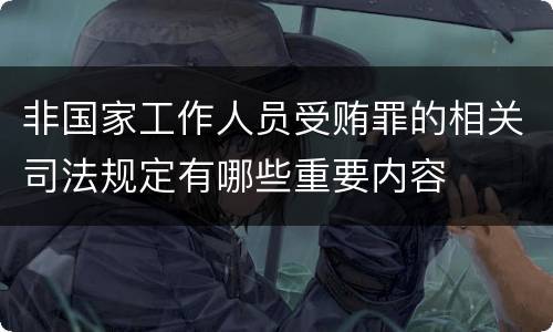 非国家工作人员受贿罪的相关司法规定有哪些重要内容