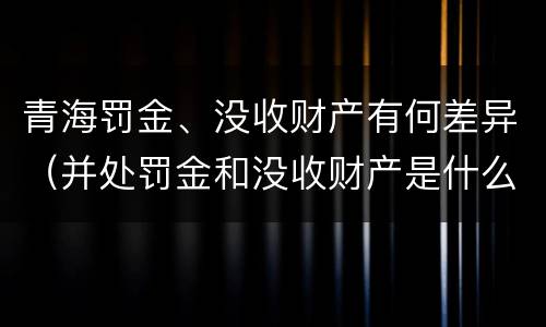 青海罚金、没收财产有何差异（并处罚金和没收财产是什么意思）