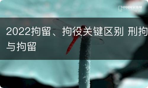 2022拘留、拘役关键区别 刑拘与拘留
