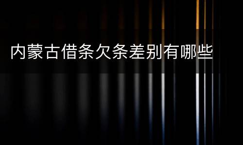 内蒙古借条欠条差别有哪些