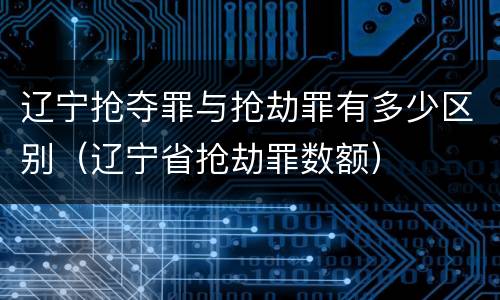 辽宁抢夺罪与抢劫罪有多少区别(辽宁省抢劫罪数额)