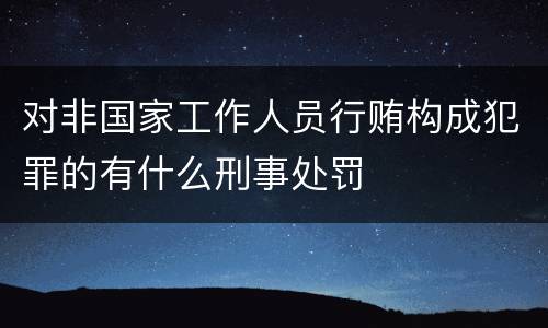 对非国家工作人员行贿构成犯罪的有什么刑事处罚