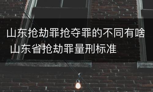 山东抢劫罪抢夺罪的不同有啥 山东省抢劫罪量刑标准