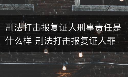 刑法打击报复证人刑事责任是什么样 刑法打击报复证人罪