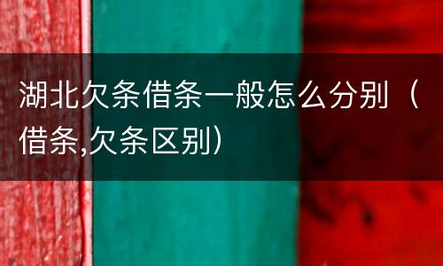 湖北欠条借条一般怎么分别（借条,欠条区别）