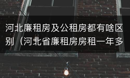 河北廉租房及公租房都有啥区别(河北省廉租房房租一年多少钱)