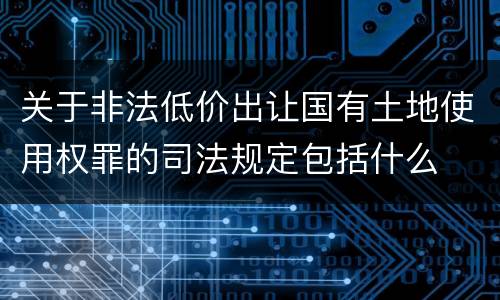 关于非法低价出让国有土地使用权罪的司法规定包括什么
