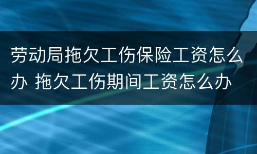 劳动局拖欠工伤保险工资怎么办 拖欠工伤期间工资怎么办