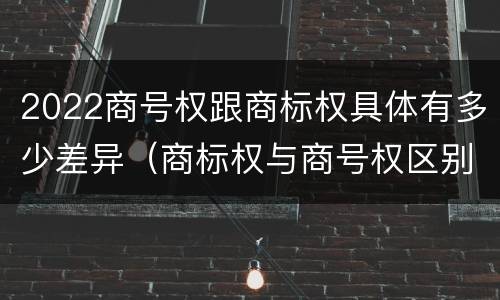 2022商号权跟商标权具体有多少差异（商标权与商号权区别）