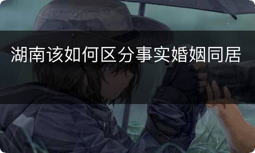 湖南该如何区分事实婚姻同居