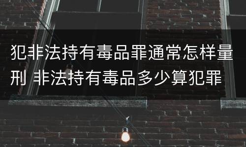 犯非法持有毒品罪通常怎样量刑 非法持有毒品多少算犯罪