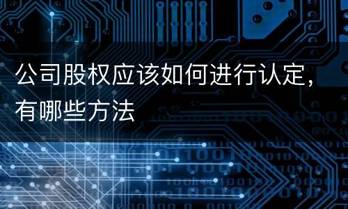 公司股权应该如何进行认定，有哪些方法