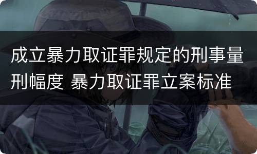 成立暴力取证罪规定的刑事量刑幅度 暴力取证罪立案标准