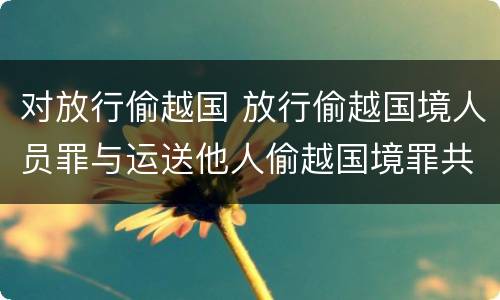 对放行偷越国 放行偷越国境人员罪与运送他人偷越国境罪共犯