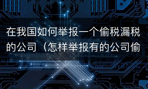 在我国如何举报一个偷税漏税的公司（怎样举报有的公司偷税漏税）