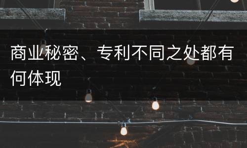 商业秘密、专利不同之处都有何体现