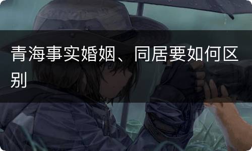 青海事实婚姻、同居要如何区别