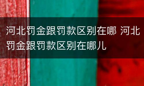 河北罚金跟罚款区别在哪 河北罚金跟罚款区别在哪儿