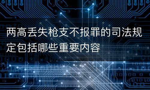 两高丢失枪支不报罪的司法规定包括哪些重要内容