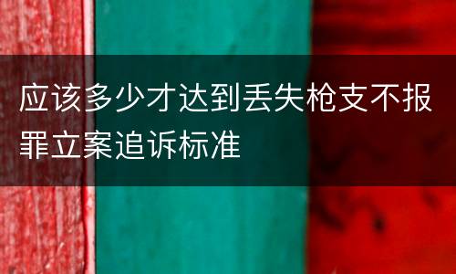 应该多少才达到丢失枪支不报罪立案追诉标准